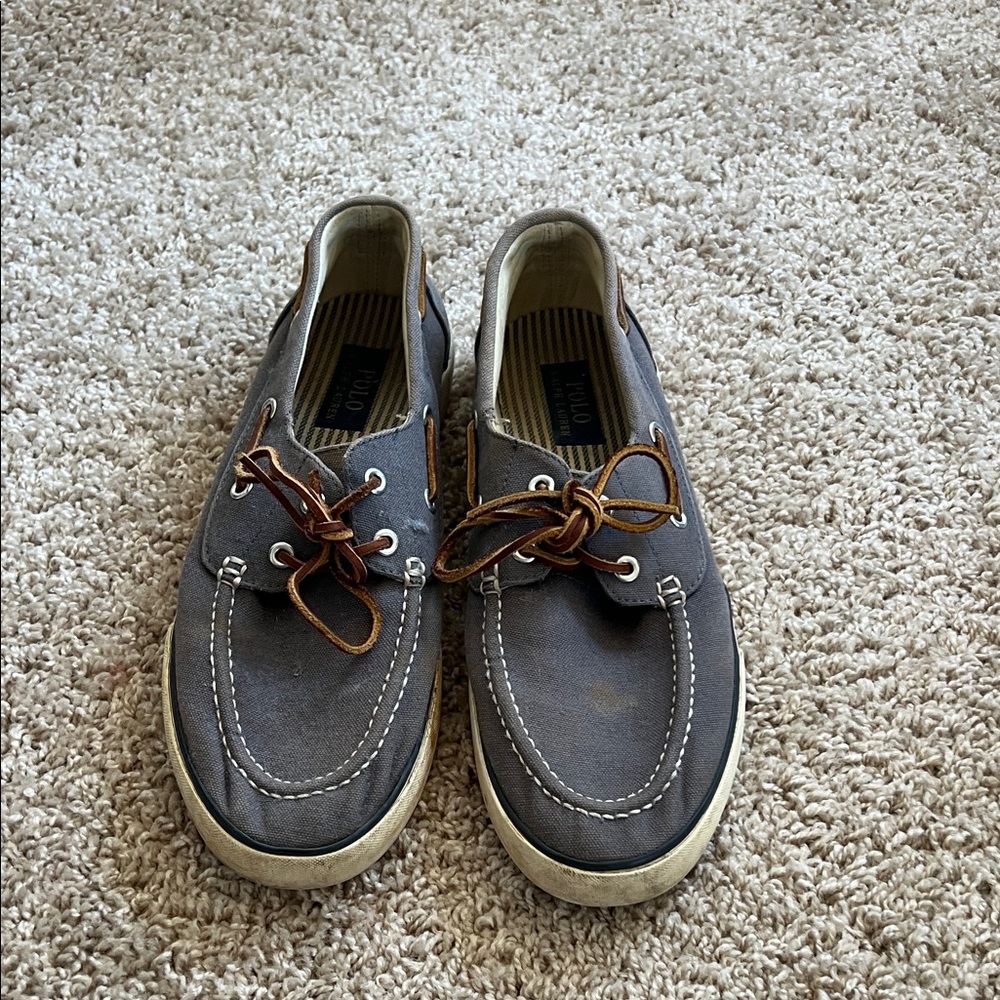 Men's Blue Gray Boat Shoes
